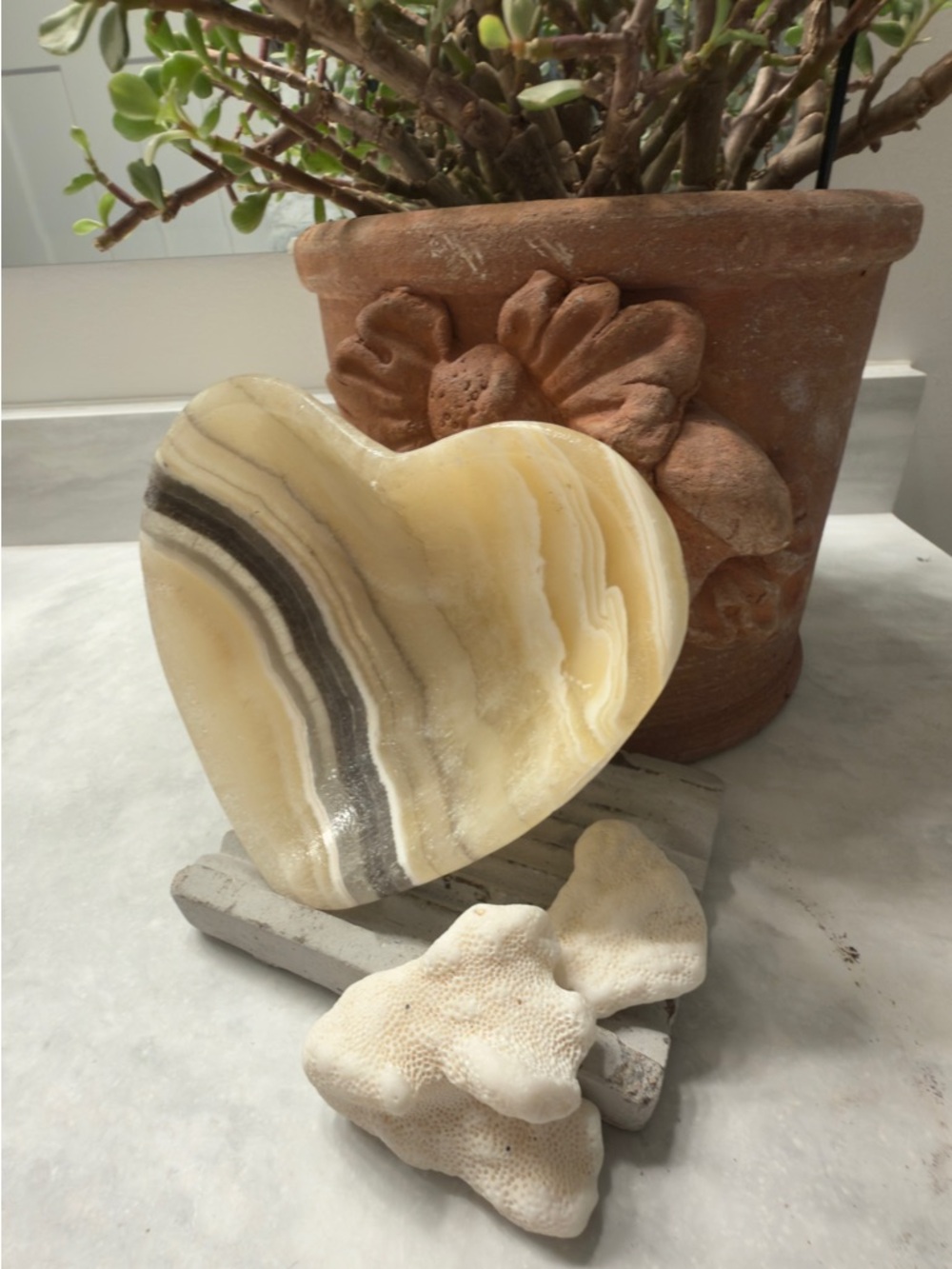 Zebra Onyx Heart Bowl